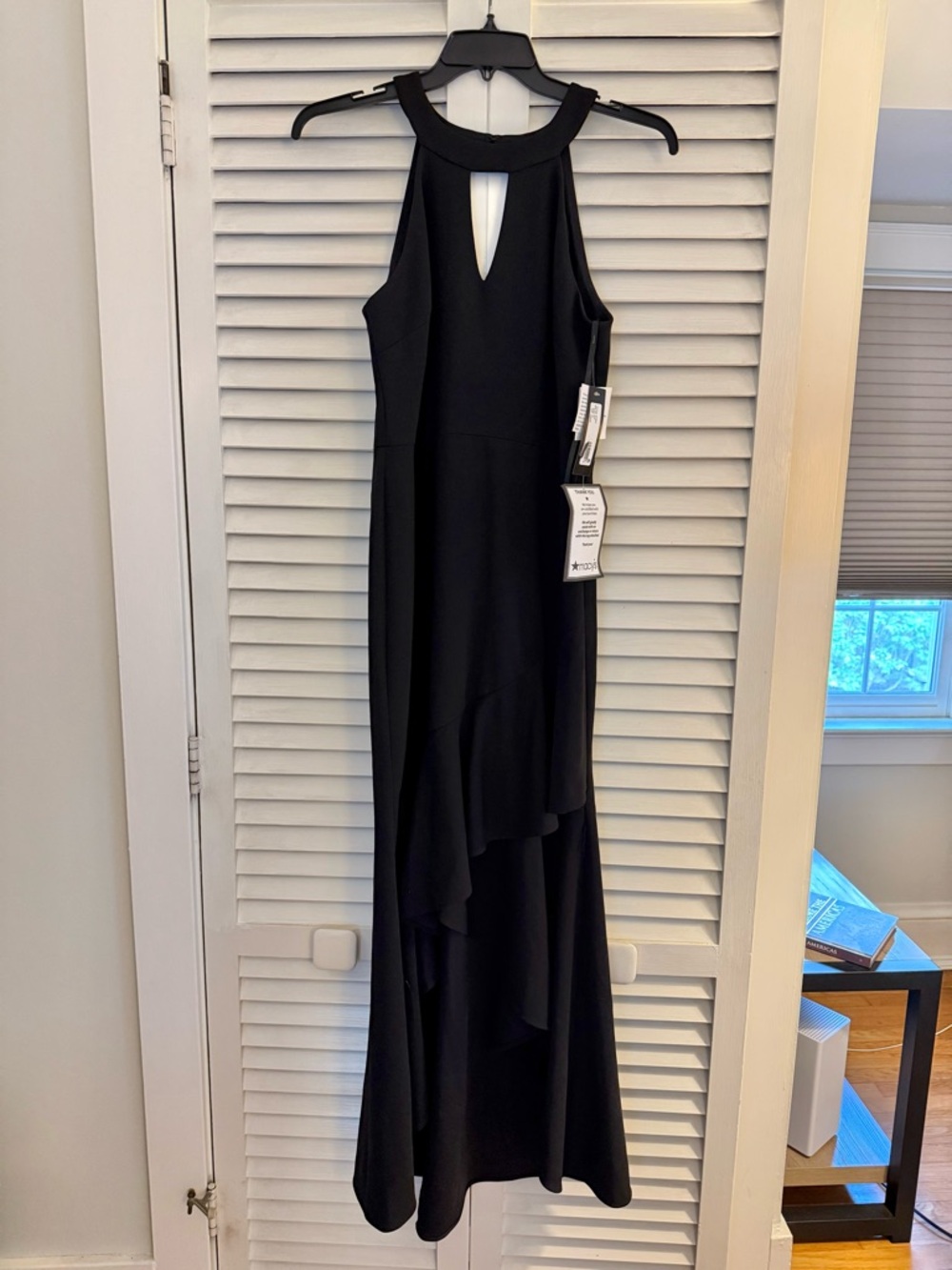 Black Halter High-Low Ruffle Maxi Dress - Picture 7 of 12